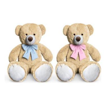 Imagem de Kit 2 Ursos De Pelúcia Baby Soft G 1M - ALEPLUSH, Doce de leite