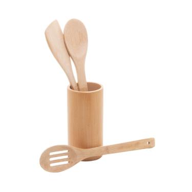 Imagem de Conjunto Lyor 3 Utensílios E Suporte Em Bambu