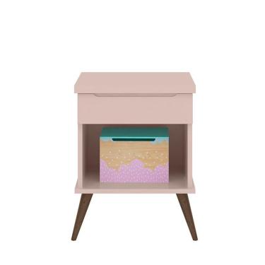 Imagem de Mesa De Apoio Retrô Alice Rosa Acetinado - Phoenix Baby