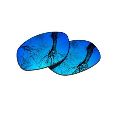 Imagem de Raydi Lentes de reposição de policarbonato para óculos de sol quadrados RayBan RB2027 62 mm - Espelho azul gelo - Polarizado