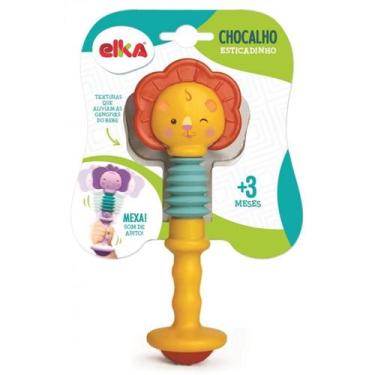 Imagem de Chocalho E Mordedor Esticadinho Leãozinho Elka Brinquedos