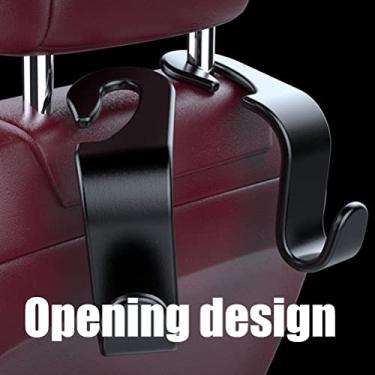 Imagem de Gancho Para Apoio de Cabeça de 4pcs - Para Bolsas, Bolsas Supermercado e Guarda -chuva, Cabide Fácil Instalação Veículos (Carlink-Black)