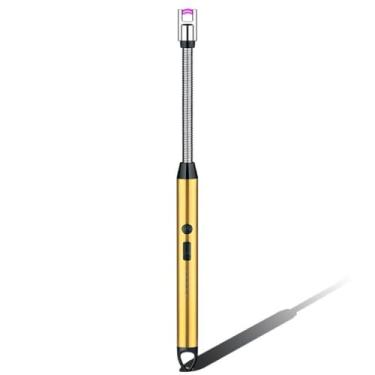 Imagem de Acendedor De Fogão Isqueiro Eletrico Fogão Churrasqueira Vela Original Recarregavel USB (amarelo-2pçs)