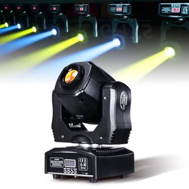 Imagem de XFALIGHTS Luzes De Dj Com Cabeça Móvel 75 W, Luz Dmx Palco, 8 Gobos Coloridos, Holofotes 512 Ativação Sonora Para Festas, Ktv, Casamentos, Discotecas E Eventos (1 Pacote)