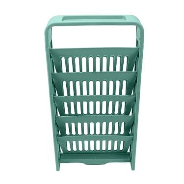 Imagem de Carrinho de Livros, 5 Tier Bookcase Book Storage Rack Pasta Organizer Cart Organizer Small Pratele (Verde)