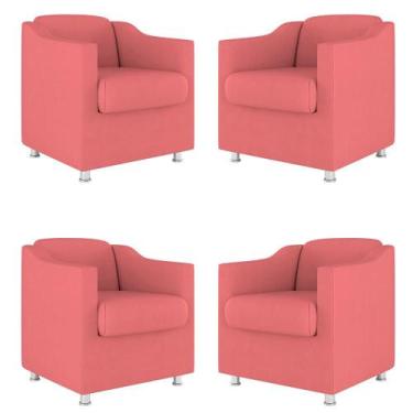 Imagem de Kit 04 Cadeira Poltronas Decorativas Sala de Espera Clinica - Balaqui 