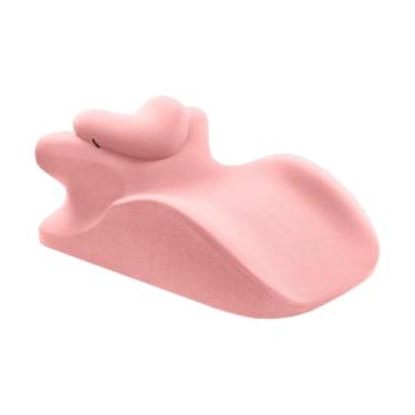 Imagem de ＫＬＫＣＭＳ Travesseiro de bruços antiderrapante com capa removível e suporte multifuncional para pescoço, travesseiro para assistir filmes em casa, Rosa