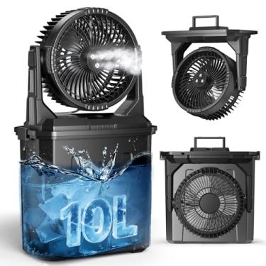 Imagem de coldSky Ventilador de nebulização A30 Preto, bateria de 20000 mAh, 4 velocidades