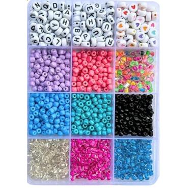 Imagem de Conjunto de Brinquedos de MiçAngas para CriançAs (Adequado para Pulseiras, Colares Coloridos, Incluindo Silicone e Tesouras)(C08-1.200 peças)