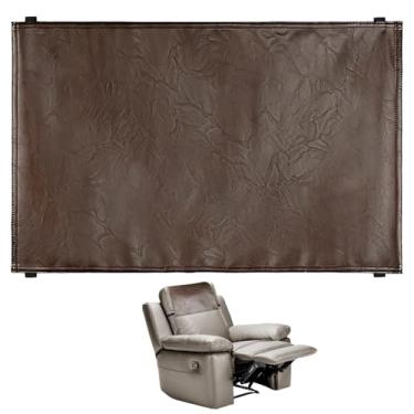 Imagem de Homaisson Capa protetora de encosto de cabeça reclinável, almofada de encosto de cabeça de couro café 43 x 69 cm, impermeável, macia, qualidade fácil de limpar, ajuste universal para poltronas, capas