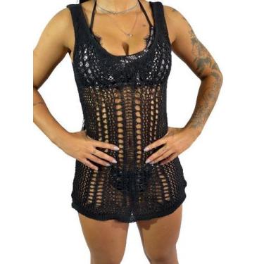 Imagem de Saída Praia Vestido Decote Moda Acabamento R02 - Fanáticos Por Cintas,