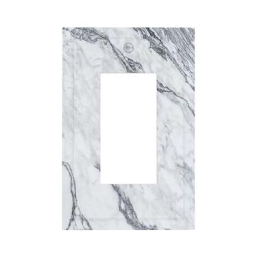 Imagem de GSRLOD Elegante Cinza E Branco Grão De Mármore Decorativo 1 Gang Único Decorador Gfci/Placa Parede Rocker Abstrato Moderno Granito Rachado Tomada Elétrica Interruptor Luz Capa Para Dimmer, Usb