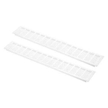 Imagem de METALLIXITY Grade de ventilação retangular (600 x 100 mm/23,62 "x3,94") 2 peças, saída de ar de parede com venezianas de liga de alumínio - para armários de guarda-roupa, prata