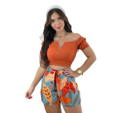 Imagem de Conjunto Anita Cropped em Bengaline + Short em Alfaiataria - R3 BY JES