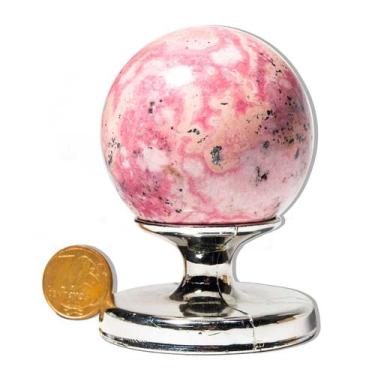 Imagem de Esfera Rodocrosita Pedra Natural 200 a 300g 5 a 5,5cm Tipo B - Cristai