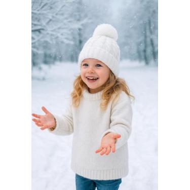Imagem de Touca Gorro Pompom Infantil Juvenil Unissex Menina Menino Inverno Maci