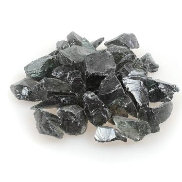 Imagem de Cascalho de vidro de fogo refletivo de alto brilho, pedras de fogo, gotas de fogo, pedras de pedrinhas de vidro de fogo para fogueira, aquário, jardim, 1-2 cm, 540 g (cinza)