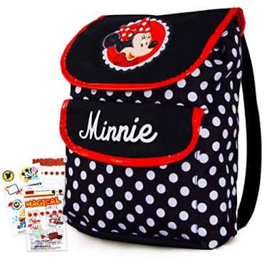 Imagem de Conjunto de mini mochila Minnie Mouse – Mochila pré-escolar Minnie Mouse com adesivos | Mochila Minnie Mouse para meninas pequenas, Minimochila Minnie Mouse, mochila pré-escolar Minnie Mouse, mochila