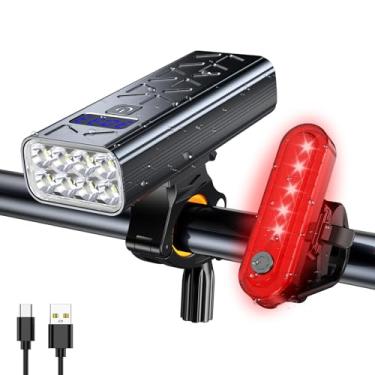 Imagem de Siuyiu Conjunto De Luzes Bicicleta Recarregáveis, Usb 3600 Lúmens, Farol Dianteiro Com 5 E 4 Modos, À Prova D'Água Para Passeios Noturnos, Estrada Montanha