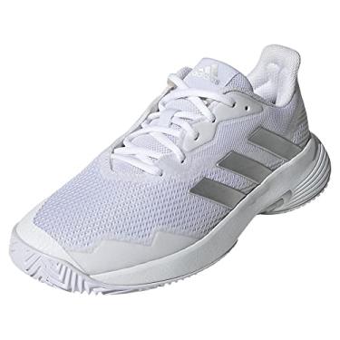 Imagem de adidas Tênis feminino Courtjam Control, Branco/Prata Metálico/Branco, 5