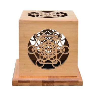 Imagem de Ioensy Caixa de queimador de incenso de madeira, queimador de aroma, novidade, peça central, decoração de mesa, incensário portátil, suporte de incenso para