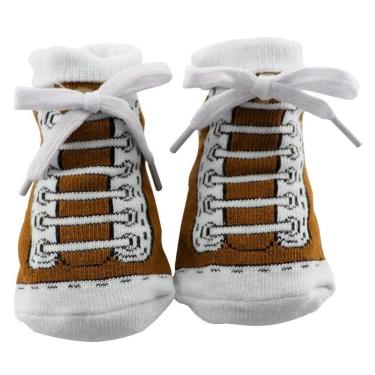 Imagem de Meia Infantil Tênis Antiderrapante Marrom 0-12 Meses