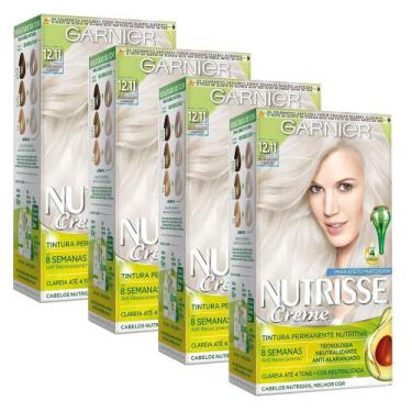 Imagem de Kit 4 Tinturas Nutrisse Louro Platinado Perfeito 12.11