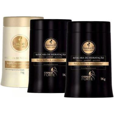 Imagem de Kit Haskell 2 Máscaras Cavalo Forte + 1 Máscara Mandioca 900g