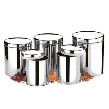 Imagem de Conjunto de Potes Porta-Mantimento 5 Peças Suprema Em Inox 2100/101 Br