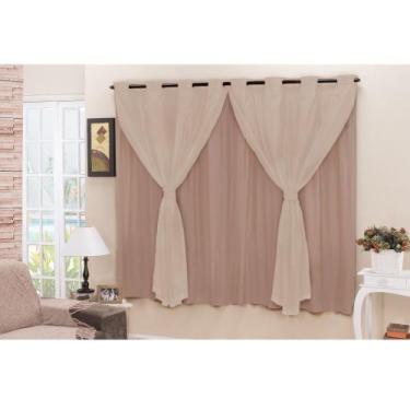 Imagem de Cortina Blackout Blecaute Corta Luz para Sala Quarto com Tecido Voil  