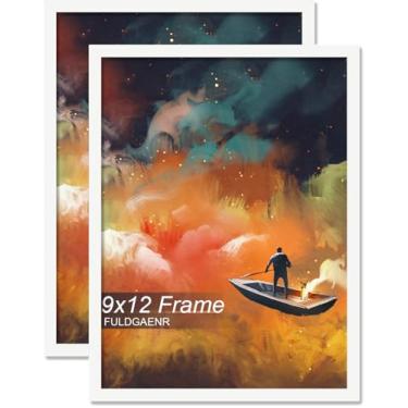 Imagem de FULDGAENR Conjunto de 2 porta-retratos 23 x 30,5 cm, molduras brancas para certificado de pôster de foto de 23 x 30,5 cm, moldura de parede/mesa de alta transparência com visor vertical horizontal