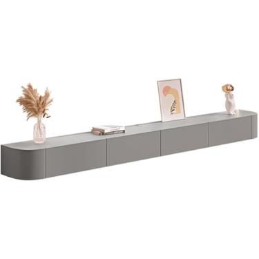 Imagem de Prateleira De Parede Com Armazenamento Console De Tv Flutuante Prateleira Flutuante Com Portas Suportes De Televisão Montados Na Parede Para Sala De Estar, Quarto, B, 220cm