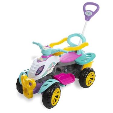 Imagem de Carrinho De Passeio Infantil Quadriciclo Com Haste E Pedal Menina - MA