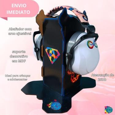 Imagem de Abafador de ruidos Infinity Pink para Autistas de 26 DB com suporte de