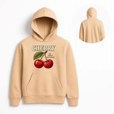 Imagem de Moletom Canguru Feminino Cherry 100% Algodão Blusa de Frio - NoBrand, 