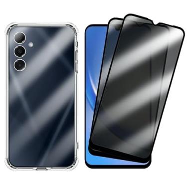Imagem de Kit Capa Capinha Case + 2 Películas De Vidro 3D Privacidade Anti Spy Para Samsung Galaxy A34