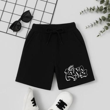 Imagem de Short Masculino Infantil Estampa King 117 Estilo Atlético Streetwear M