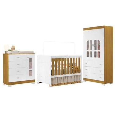 Imagem de Quarto De Bebê New Katatau Branco Acetinado Savana  Reller - RELLER MÓ