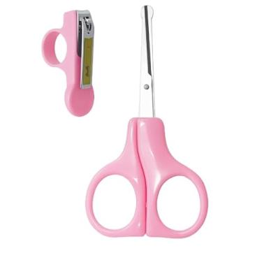Imagem de Cortador de Unha e Tesoura Para Bebê Kit Manicure 2 Peças Linha Premium M5 Armarinhos (Rosa)