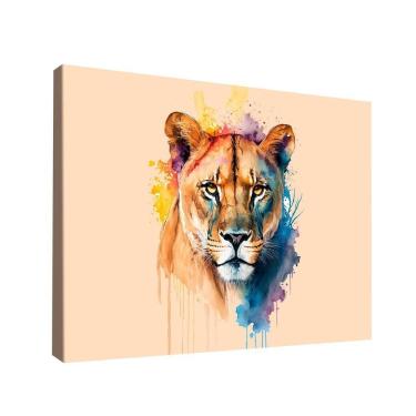 Imagem de Quadro Decorativo Leoa Colorida