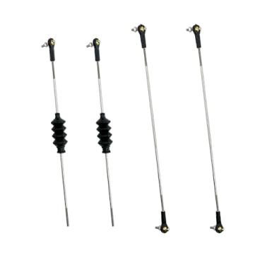 Imagem de URIMPAVIDO 4PCS RC Boat Pushrod Set Plastic Tie Rod End Ball Head End with Push Rod and Rubber Seal Bellow for RC Boat Ship Airplane DIY Model Toy Part (M2 Rod End,M2x150mm Pushrod)