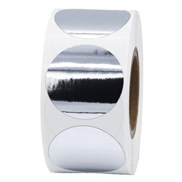 Imagem de Etiquetas prateadas metálicas coloridas 2,5 cm 25 mm redondas 500 unidades