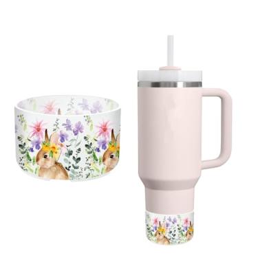 Imagem de AXMCCH Capa de bota de silicone impressa de 7,5 cm para Stanley Quencher H2.0 1,134 g e IceFlow Flip 567.0 g 850.5 g e hydroflask 340.2-680.4 g, tampa de manga inferior de garrafa antiderrapante