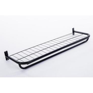 Imagem de Arara De Parede Com Prateleira De 1,00 x 0,30 Cm - NOVALOJA, Preto