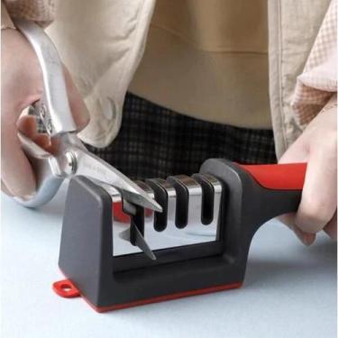 Imagem de Amolador Afiador Cortado Lamina Ferramenta Cozinha Facas Aço Inox Teso