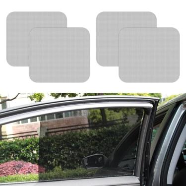 Imagem de SamWinGear Película matizadora reutilizável para janela de carro, 4 peças de películas laterais removíveis para janelas de carros, adesivos de filme aderente estático para bloquear o brilho do sol