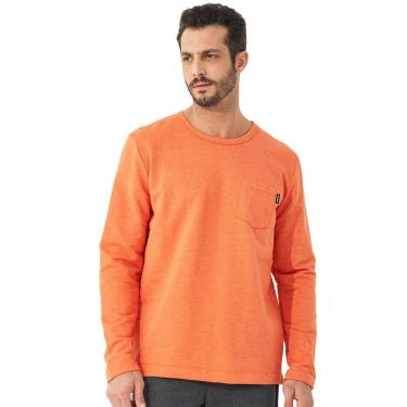 Imagem de Moletom Colcci Masculino Crewneck Pocket Tag Laranja Mescla-Masculino