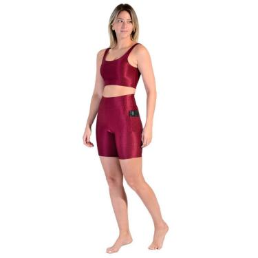 Imagem de Conjunto Esportivo Shorts de Bolso + Top Nadador em Tecido Half Shine Wunder-Feminino