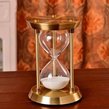 Imagem de Ampulheta Decorativa 30 Minutos em Metal Tamanho Médio 22,5 cm - Doura