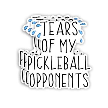 Imagem de (3 peças) Adesivo Tears of My Pickleball Opponents Funny Sarcastic Quotes Inspirational Phrase Pickleball Sport Lovers Vinyl Decal for Tumbler Laptop Kindle Water Bottles Tablet Books Phone - Tamanho